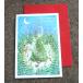 メルヘンクリスマスカード『森の動物へプレゼント』
