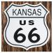 ブリキ看板 ROUTE66 US KANSAS カンザス州 標識型