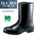 耐油 耐薬 鋼製先芯 ゴム底 半長安全靴 V2400NT ブラック 耐滑