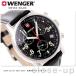 ウェンガー WENGER 腕時計 モデル クロノグラフ コマンドクロノ ブラック レザーベルト 70825XL