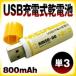 USB充電式乾電池　エコデン 容量800mAh 　2本組