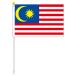 世界の国旗P-flag手旗　　マレーシア国旗・ポール付き（25×37.5ｃｍ）