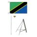 【送料無料】世界の国旗セット　タンザニア国旗セット（サイズ90×135ｃｍ・ポール・スタンド付き）