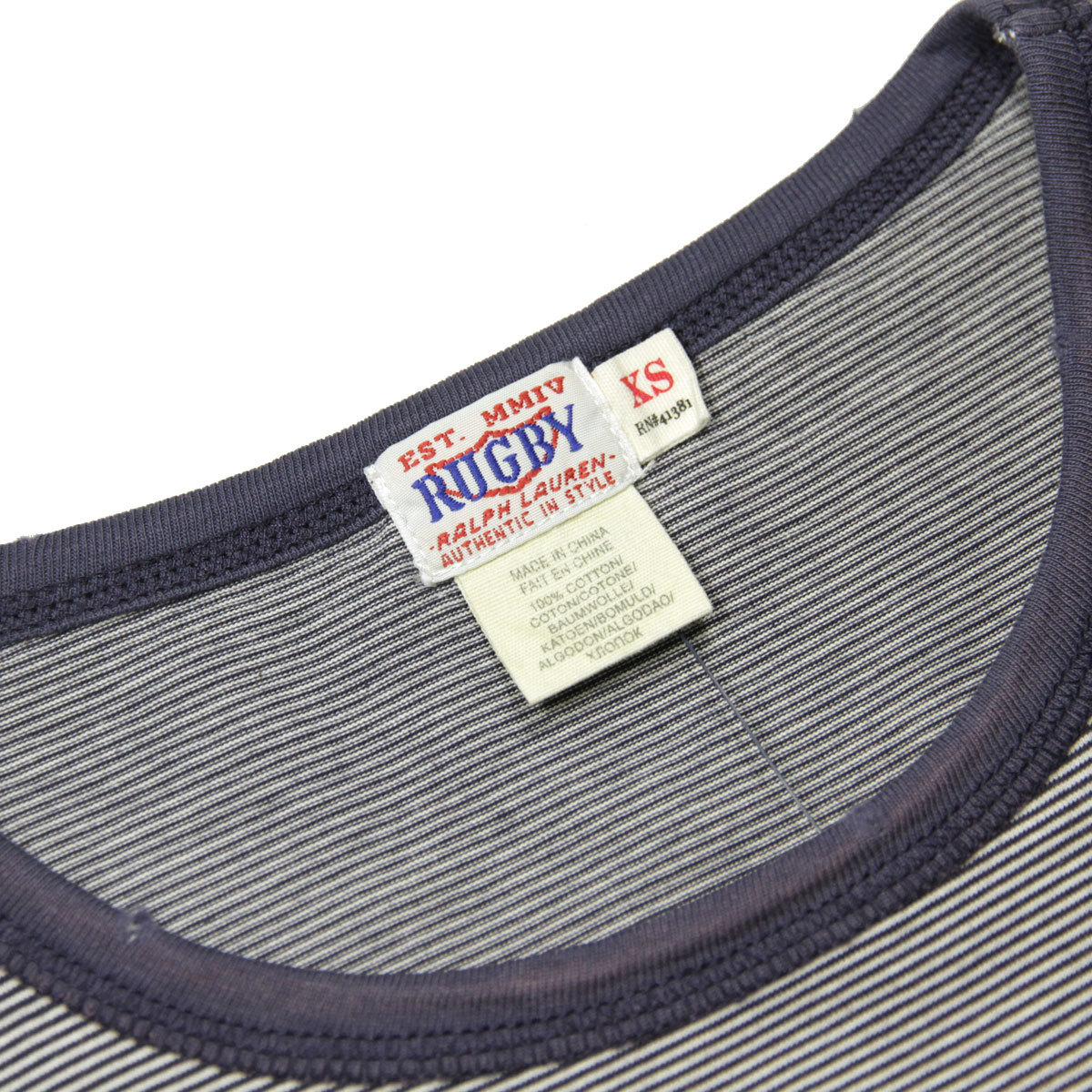 ラルフローレンラグビー RUGBY RALPH LAUREN 正規品 メンズ 半袖Tシャツ S/S Blue Micro-Stripe Tee ホワイトブラック