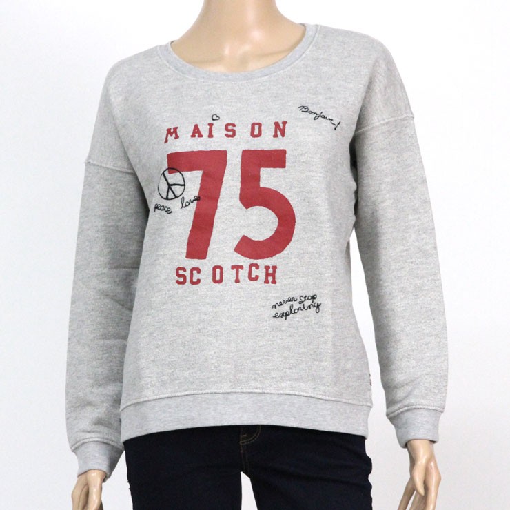 ᥾󥹥å MAISON SCOTCH Ź ǥ ȥ졼ʡ Easy crew neck sweat with 'Maison' artworks 131201 970