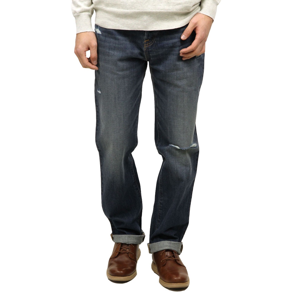 アバクロ ジーンズ メンズ 正規品 Abercrombie＆Fitch ジーパン A&F Classic Straight Button Fly  Jeans 131-318-0358-027 A02B B1C C2D D1E E06F-RECOLLECTION （ レコレクション ）  ONLINE 