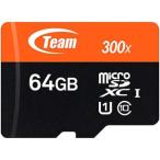 TEAMジャパン Micro SDXCカード UHS-1 64GB SDアダプタ付 TUSDX64GUHS03