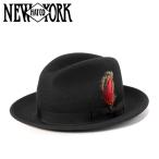 帽子 ニューヨークハット フェルトハット フェドラ ブラック