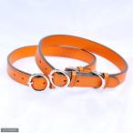小型犬用 犬 首輪 最高級カラー Ｍ オレンジ／オレンジ 犬 猫 本皮首輪 