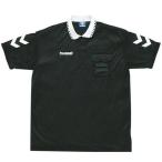 hummel（ヒュンメル）半袖レフリーシャツ HAK3001 ブラック サッカー フットサル 審判 レフリー用品