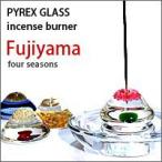 ガラス（PYREX）Fujiyama 富士山のお香立て（お香皿・LEDコースター付き）