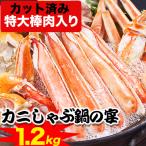 送料無料　日本国内加工　鍋やかにしゃぶに最適　大ボリューム1.2kg　ズワイガニを丸ごとカット　特大かにしゃぶ鍋の宴(生冷凍でお届け)