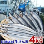 さんま(秋刀魚)北海道産 中〜大で約4kg約30〜35尾 送料無料 冷蔵