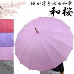 雨に濡れると桜が浮き出る16本骨傘 和桜【かさ・カサ・パラソル・傘・レインコート】