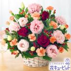 敬老の日フラワー　花キューピットの赤バラとピンクトルコキキョウのアレンジ　ml10yr-511249