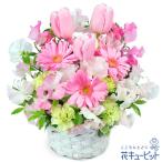 ひな祭り　花キューピットの春のピンクアレンジメント（ピンク）　pn00-511271