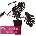 ウォールステッカー 観葉植物/052 Window Leaf