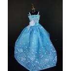 バービー　着せ替え用ドレス/服 Blue1 (Beautiful Blue Ball Gown with Straps Made to Fit the Barbie Doll)