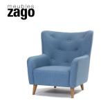 北欧家具 1人掛け ソファー 椅子 パーソナルチェア 一人用 ブルー テディベア zago dream L-D201BL