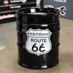 ドラム缶型灰皿（陶器製） ルート６６（ROUTE66）＿TW-029-HYS