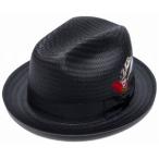 New York Hat　ニューヨークハット　 帽子 ストローハット 　2251 TOYO FEDORA　 Black