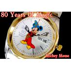 ミッキー８０周年記念 ミッキーコンビ腕時計/カレンダー機能付 角型