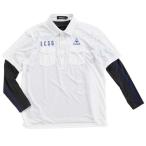 （セール）le coq ルコック ゴルフ ウェア 3WAY 長袖レイヤードシャツ メンズ ホワイト QG1479CP-N942