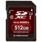 グリーンハウス ハードディスクに匹敵する容量 512GB SDXCメモリーカード UHSスピードクラス3対応 最大読み込み速度 90MB/s GH-SDXCUD512G