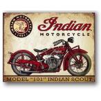 インディアンモーターサイクル モデル101 スカウト レトロ調 アメリカンブリキ看板