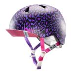【10%OFFセール】 Bern バーン ヘルメット キッズ NINA(Visor付) Satin Purple Leopard ニーナ バイザー 自転車 子供用