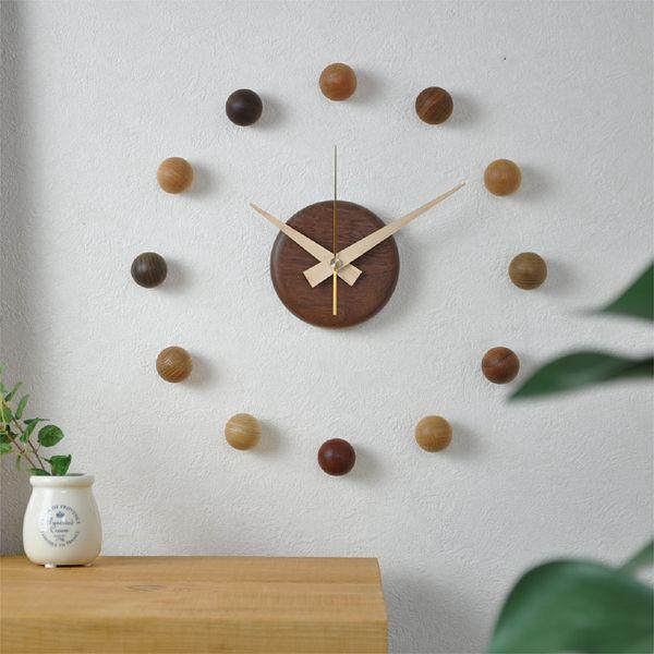 おしゃれ 壁掛け時計 木製 掛け時計 壁掛時計 -サテライトクロック- オシャレ 新築祝い 開店祝い カッコイイ 木製時計 贈り物 木の時計