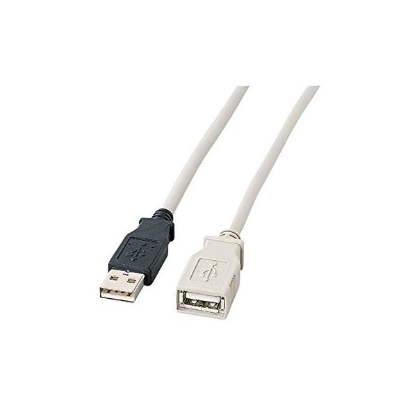 中古品】サンワサプライ USB延長ケーブル 0.5m KU-EN05 ライトグレー